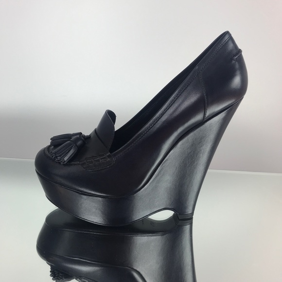 Yves Saint Laurent, Plum, Oxford, Wedge, Heels